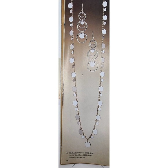 Lia Sophia Shiny Silver Dangle Drop Circle Earrings "Reflection" - Picture 8 of 8